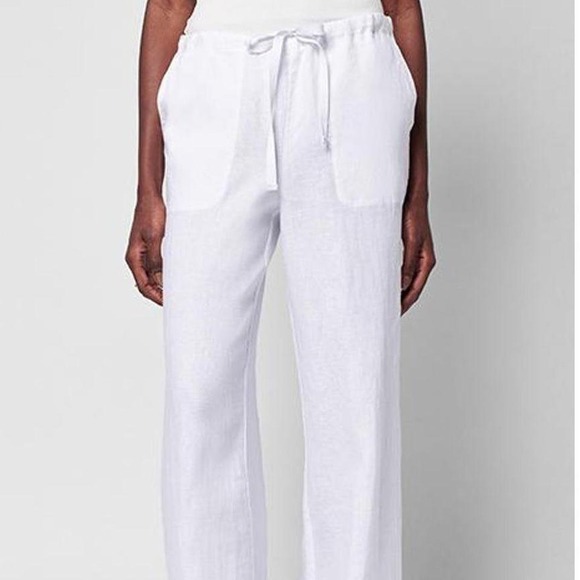 Faherty Sands White Linen Pant - Picture 2 of 5
